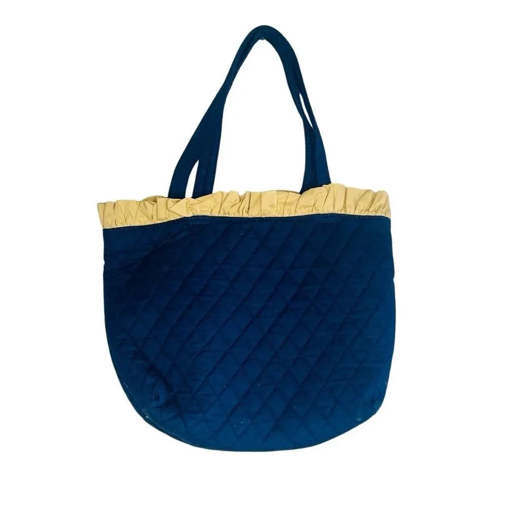 Navy Quilted Tote Bag